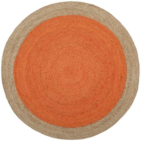 Safavieh 5 x 5 ft. Natural Fiber Hand Woven Round Area RugOrange & Natural NF801B-5R